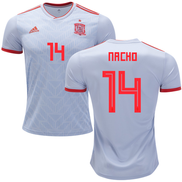 Spain #14 Nacho Away Soccer Country Jersey - Click Image to Close